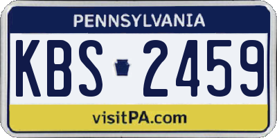 PA license plate KBS2459