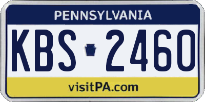 PA license plate KBS2460