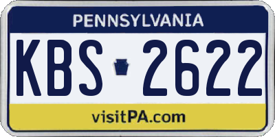 PA license plate KBS2622