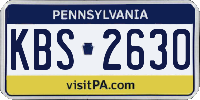 PA license plate KBS2630