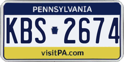 PA license plate KBS2674