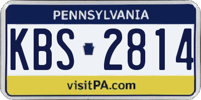 PA license plate KBS2814