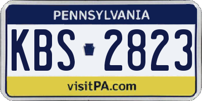 PA license plate KBS2823
