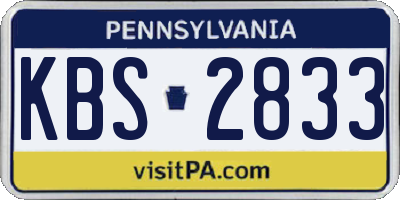 PA license plate KBS2833