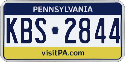 PA license plate KBS2844