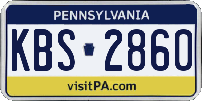 PA license plate KBS2860