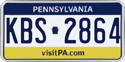 PA license plate KBS2864