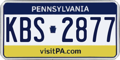 PA license plate KBS2877