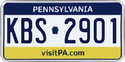 PA license plate KBS2901