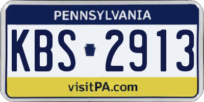 PA license plate KBS2913