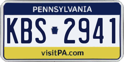 PA license plate KBS2941