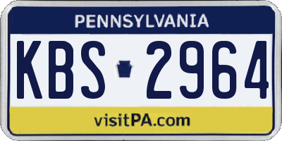 PA license plate KBS2964
