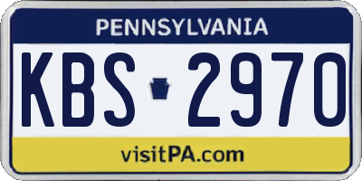 PA license plate KBS2970