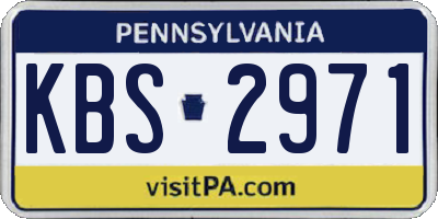 PA license plate KBS2971