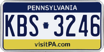PA license plate KBS3246