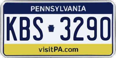 PA license plate KBS3290