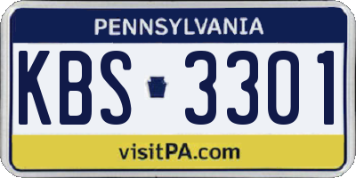 PA license plate KBS3301