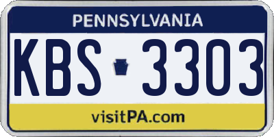 PA license plate KBS3303