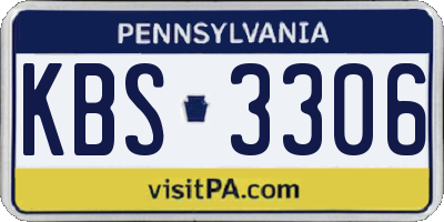 PA license plate KBS3306