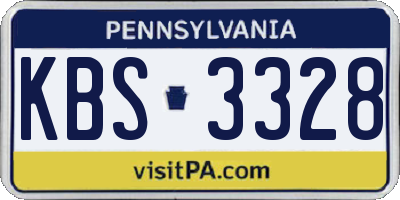 PA license plate KBS3328