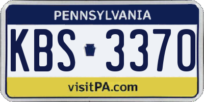 PA license plate KBS3370