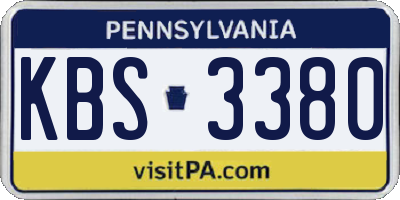 PA license plate KBS3380