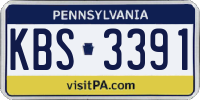 PA license plate KBS3391