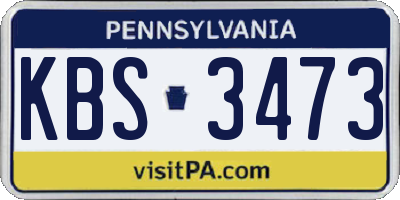 PA license plate KBS3473