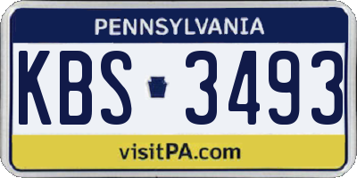PA license plate KBS3493