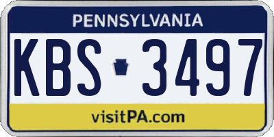 PA license plate KBS3497