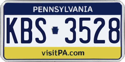 PA license plate KBS3528