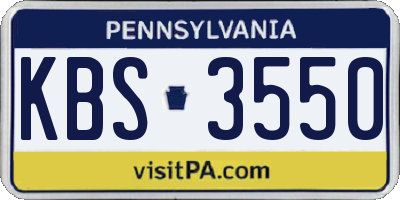 PA license plate KBS3550