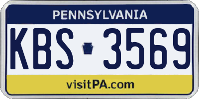 PA license plate KBS3569