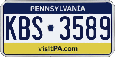PA license plate KBS3589