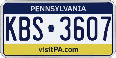 PA license plate KBS3607