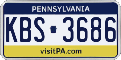 PA license plate KBS3686
