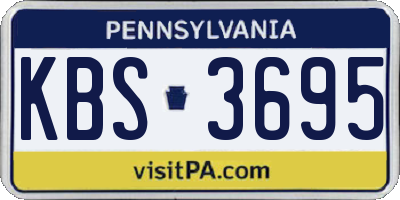 PA license plate KBS3695