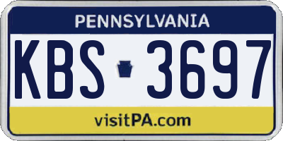 PA license plate KBS3697