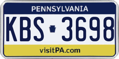 PA license plate KBS3698
