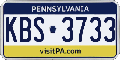 PA license plate KBS3733