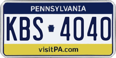PA license plate KBS4040