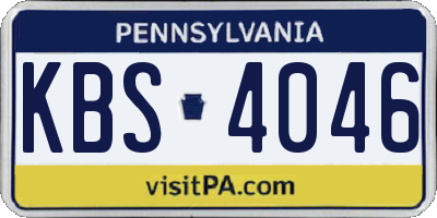 PA license plate KBS4046