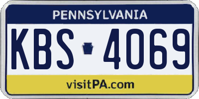 PA license plate KBS4069