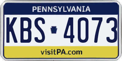 PA license plate KBS4073