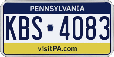 PA license plate KBS4083