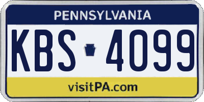 PA license plate KBS4099