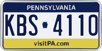 PA license plate KBS4110