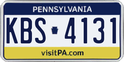 PA license plate KBS4131