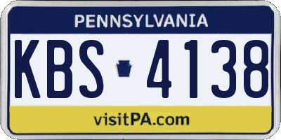 PA license plate KBS4138