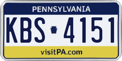 PA license plate KBS4151